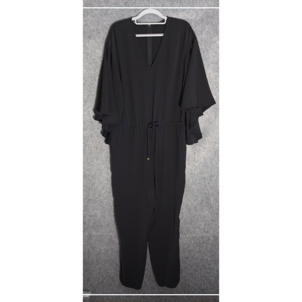 Ralph Lauren Jumpsuit 12 Coverall‎ Kimono Short Sleeve Cinched Mod Wife Evening